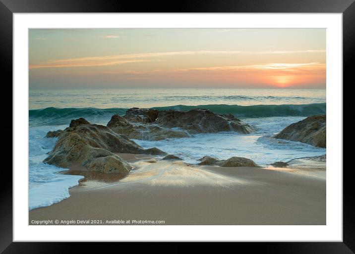 Last seconds sunset in Gale beach Framed Mounted Print by Angelo DeVal