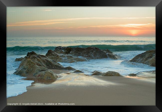 Last seconds sunset in Gale beach Framed Print by Angelo DeVal