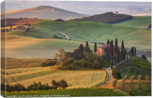 Podere Belvedere in Tuscany Canvas Print by Jim Monk