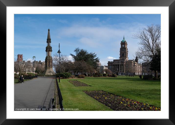 Hamilton Square Gardens Framed Mounted Print by Liam Neon