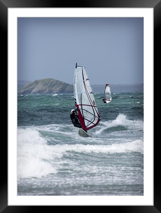 WIND SURFERS Framed Mounted Print by Anthony R Dudley (LRPS)