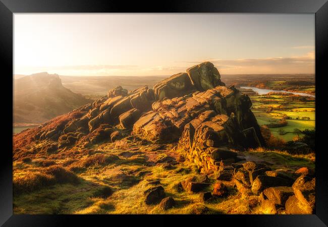 Striking Dawn over The Roaches Framed Print by Kevin Elias