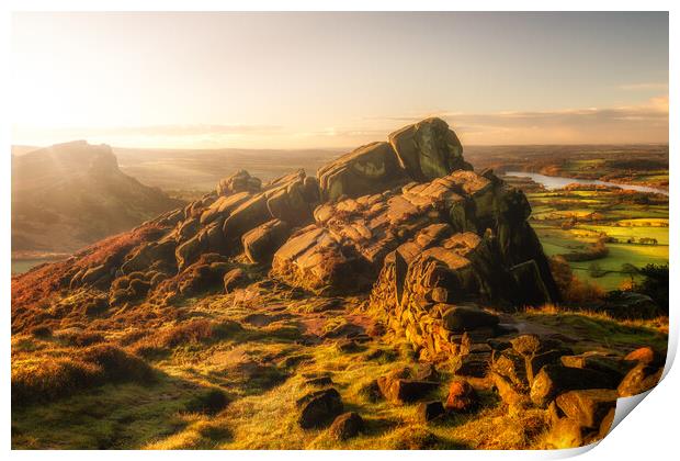 Striking Dawn over The Roaches Print by Kevin Elias