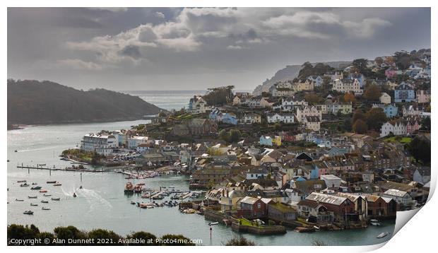 Salcombe and harbour from Snapes Point Print by Alan Dunnett