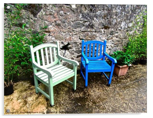 More places to sit Acrylic by Stephanie Moore