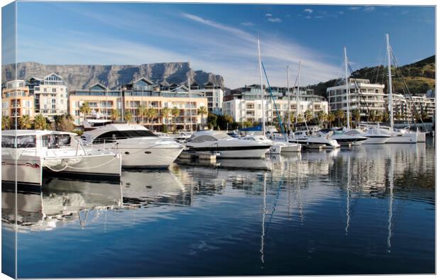 Yatchs at the V&A Waterfront Cape Town, South Afri Canvas Print by Neil Overy