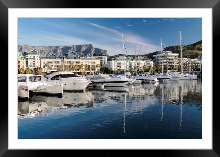 Yatchs at the V&A Waterfront Cape Town, South Afri Framed Mounted Print by Neil Overy