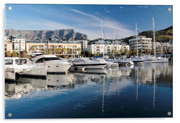 Yatchs at the V&A Waterfront Cape Town, South Afri Acrylic by Neil Overy