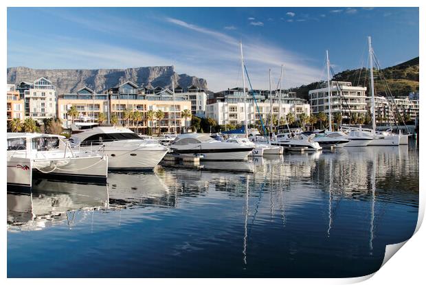 Yatchs at the V&A Waterfront Cape Town, South Afri Print by Neil Overy