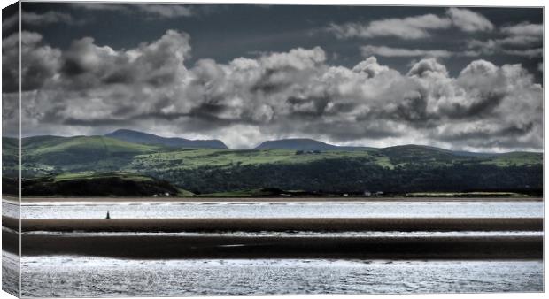 North Wales Coast with sand, sea and clouds Canvas Print by mark humpage