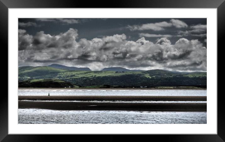 North Wales Coast with sand, sea and clouds Framed Mounted Print by mark humpage