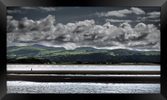 North Wales Coast with sand, sea and clouds Framed Print by mark humpage