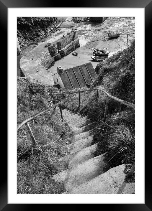 Steps down to Porthgain harbour, Pembrokeshire Framed Mounted Print by Andrew Kearton
