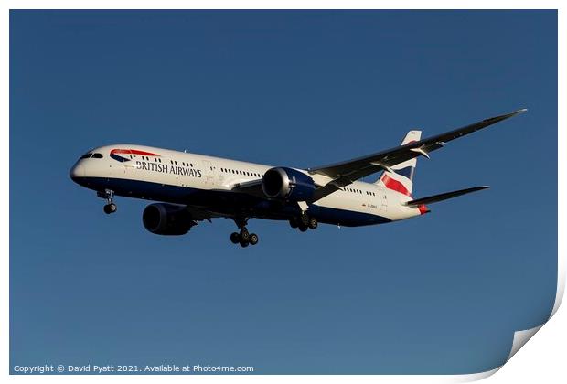 British Airways Boeing 787-8            Print by David Pyatt
