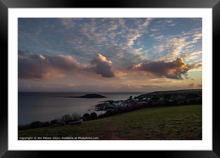 Sunset over Looe Cornwall Framed Mounted Print by Jim Peters