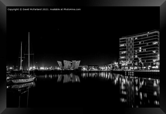 Titanic Quarter Belfast at night Framed Print by David McFarland