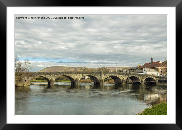The Wye Bridge at Builth Wells in Brecknockshire P Framed Mounted Print by Nick Jenkins