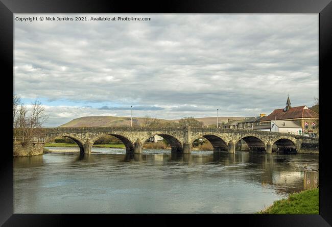 The Wye Bridge at Builth Wells in Brecknockshire P Framed Print by Nick Jenkins