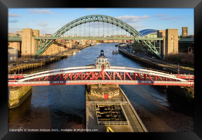 Newcastle Bridges Framed Print by Graham Dobson