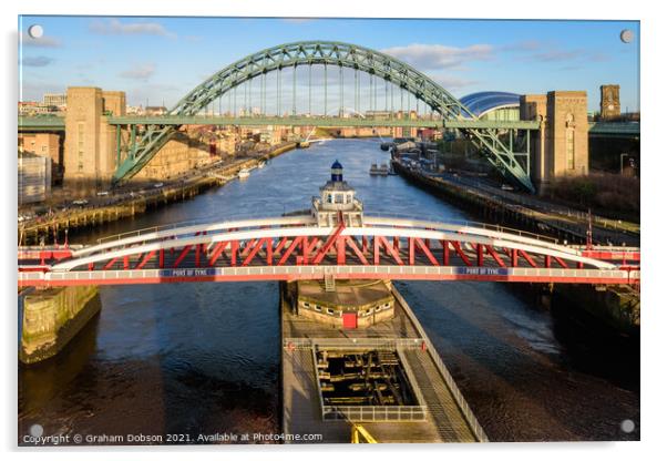 Newcastle Bridges Acrylic by Graham Dobson