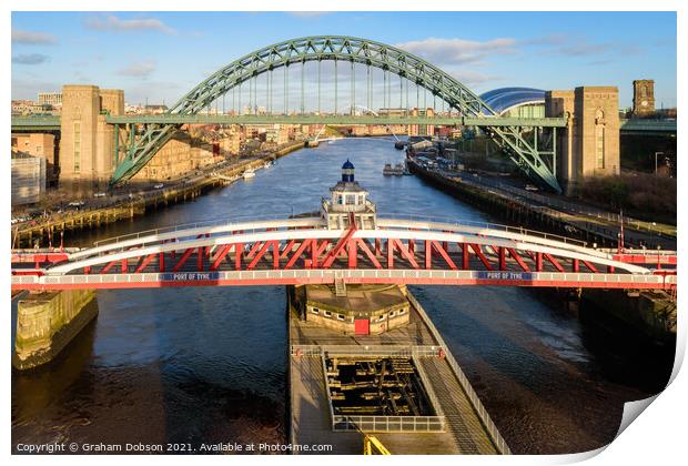 Newcastle Bridges Print by Graham Dobson