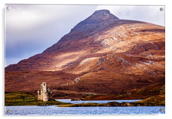 Ardvreck Castle on Loch Assynt Acrylic by John Frid