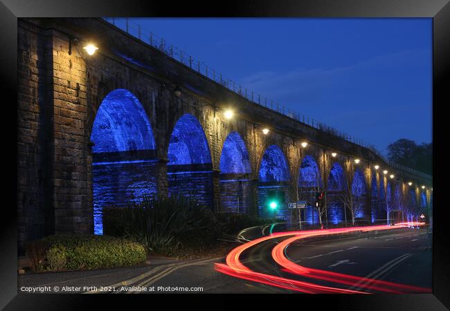 Traffic trails at the viaduct Framed Print by Alister Firth Photography