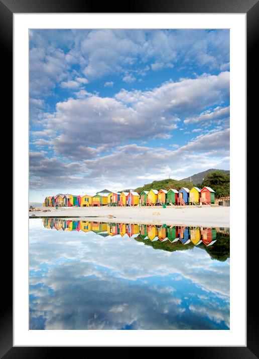 St James Beach Huts South Africa Framed Mounted Print by Neil Overy