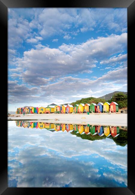 St James Beach Huts South Africa Framed Print by Neil Overy