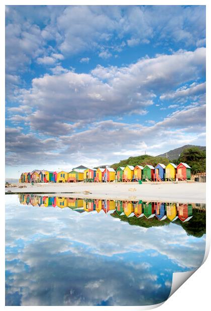 St James Beach Huts South Africa Print by Neil Overy