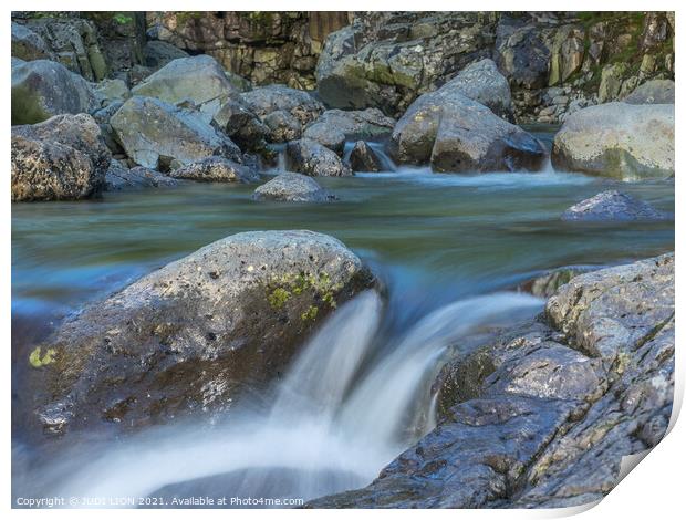 Water flowing over rocks Print by JUDI LION
