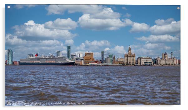 MS Queen Victoria visit to Liverpool  Acrylic by Phil Longfoot