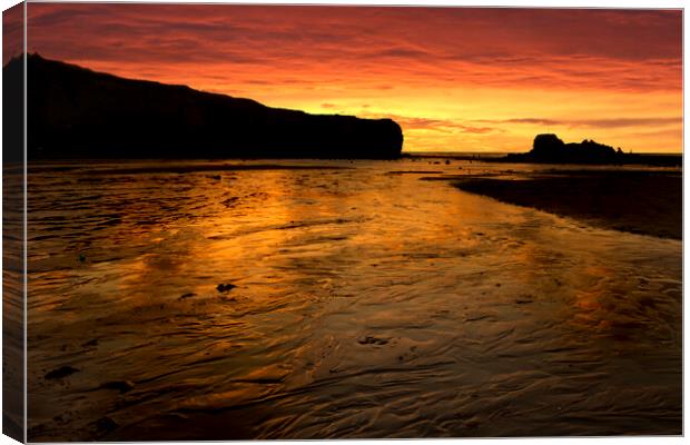 Perranporth sunset Canvas Print by Oxon Images