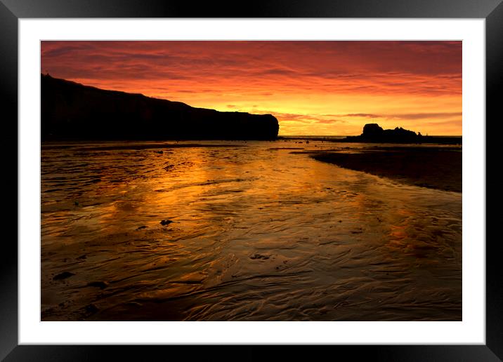 Perranporth sunset Framed Mounted Print by Oxon Images
