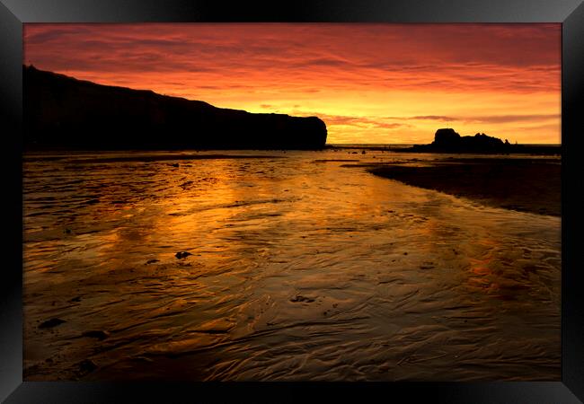 Perranporth sunset Framed Print by Oxon Images
