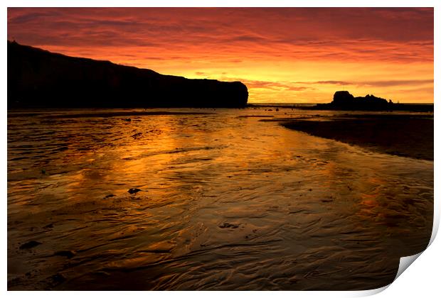 Perranporth sunset Print by Oxon Images