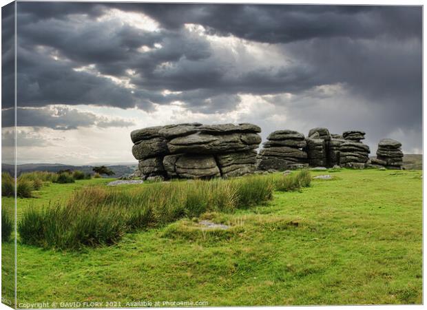 Rain forecast at Combstone Tor Canvas Print by DAVID FLORY