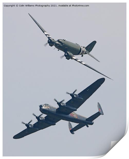 The BBMF Lancaster and DC3 Dakota Print by Colin Williams Photography
