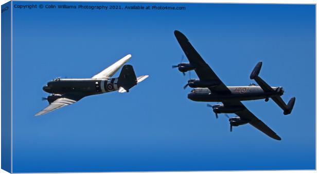 The BBMF Lancaster and DC3 Dakota at RIAT 2017 Canvas Print by Colin Williams Photography