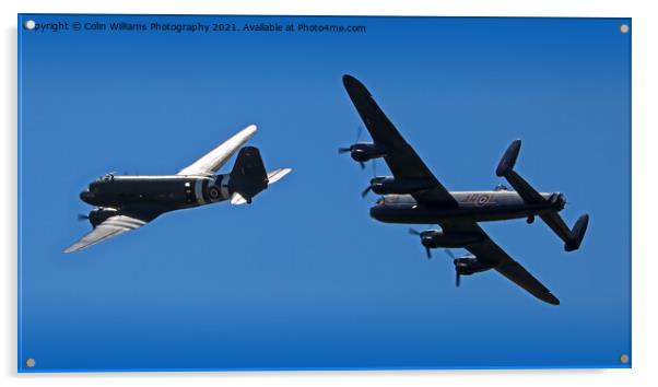 The BBMF Lancaster and DC3 Dakota at RIAT 2017 Acrylic by Colin Williams Photography