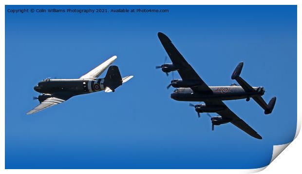 The BBMF Lancaster and DC3 Dakota at RIAT 2017 Print by Colin Williams Photography