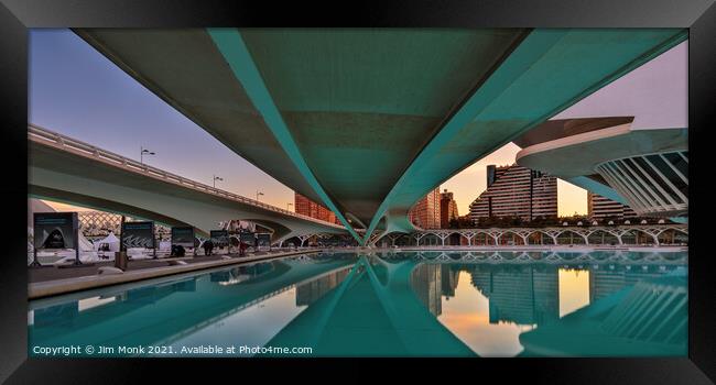 Under the Monteolivete Bridge, Valencia Framed Print by Jim Monk