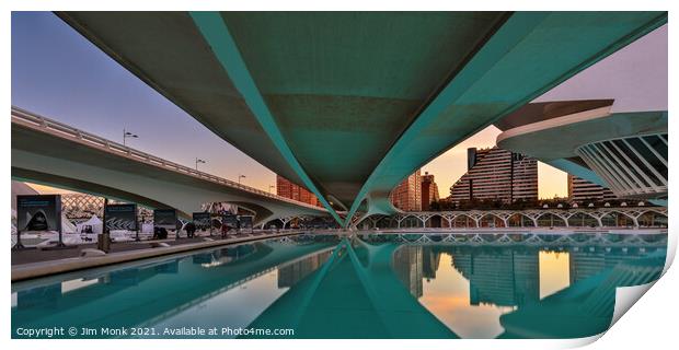 Under the Monteolivete Bridge, Valencia Print by Jim Monk