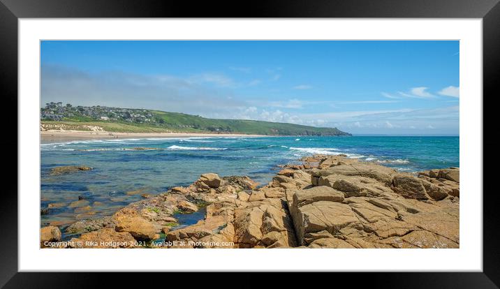 Seascape, Praa Sands, Cornwall, England Framed Mounted Print by Rika Hodgson