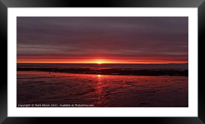  Horizon Flash Abstract Beach Sunset Framed Mounted Print by Mark Ritson