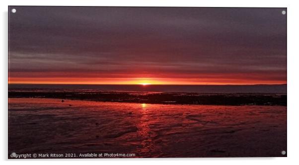  Horizon Flash Abstract Beach Sunset Acrylic by Mark Ritson