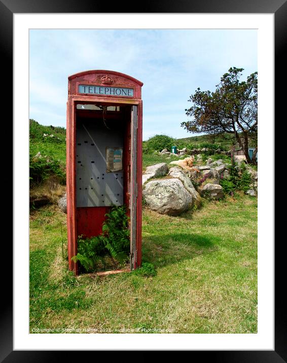 Old Red Telephone Box Framed Mounted Print by Stephen Hamer
