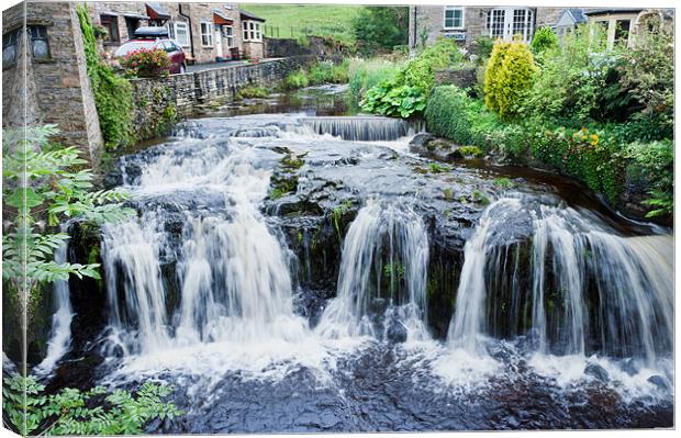 Waterfall at Hawes Canvas Print by Stephen Mole