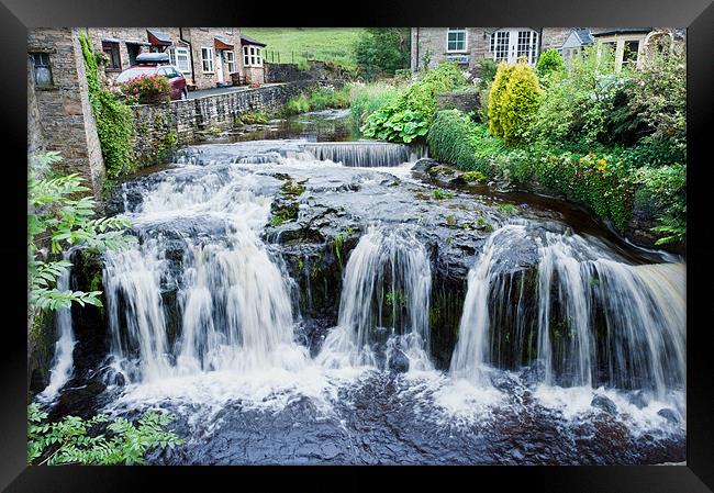 Waterfall at Hawes Framed Print by Stephen Mole