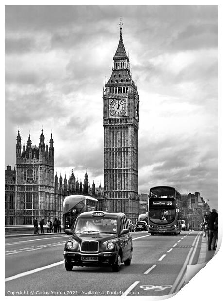 London - England - Iconic Elizabeth Tower / Big Be Print by Carlos Alkmin